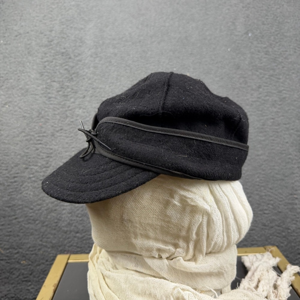 Stormy Kromer The Original Wool Cap Black Size 7 1/8 Ear Flaps USA Made